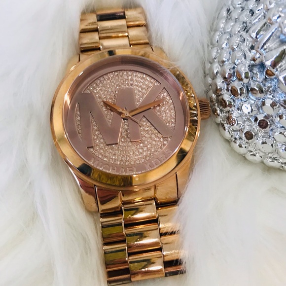 Michael Kors- Rose Gold Runway Pave Watch - Picture 2 of 6